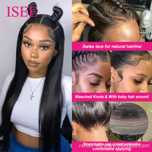 Transparent 100% Brazilian Hair HD 13X4 Lace Front Wig, Natural Human Hair Wigs For Black Women, 360 Lace Front Raw Wig